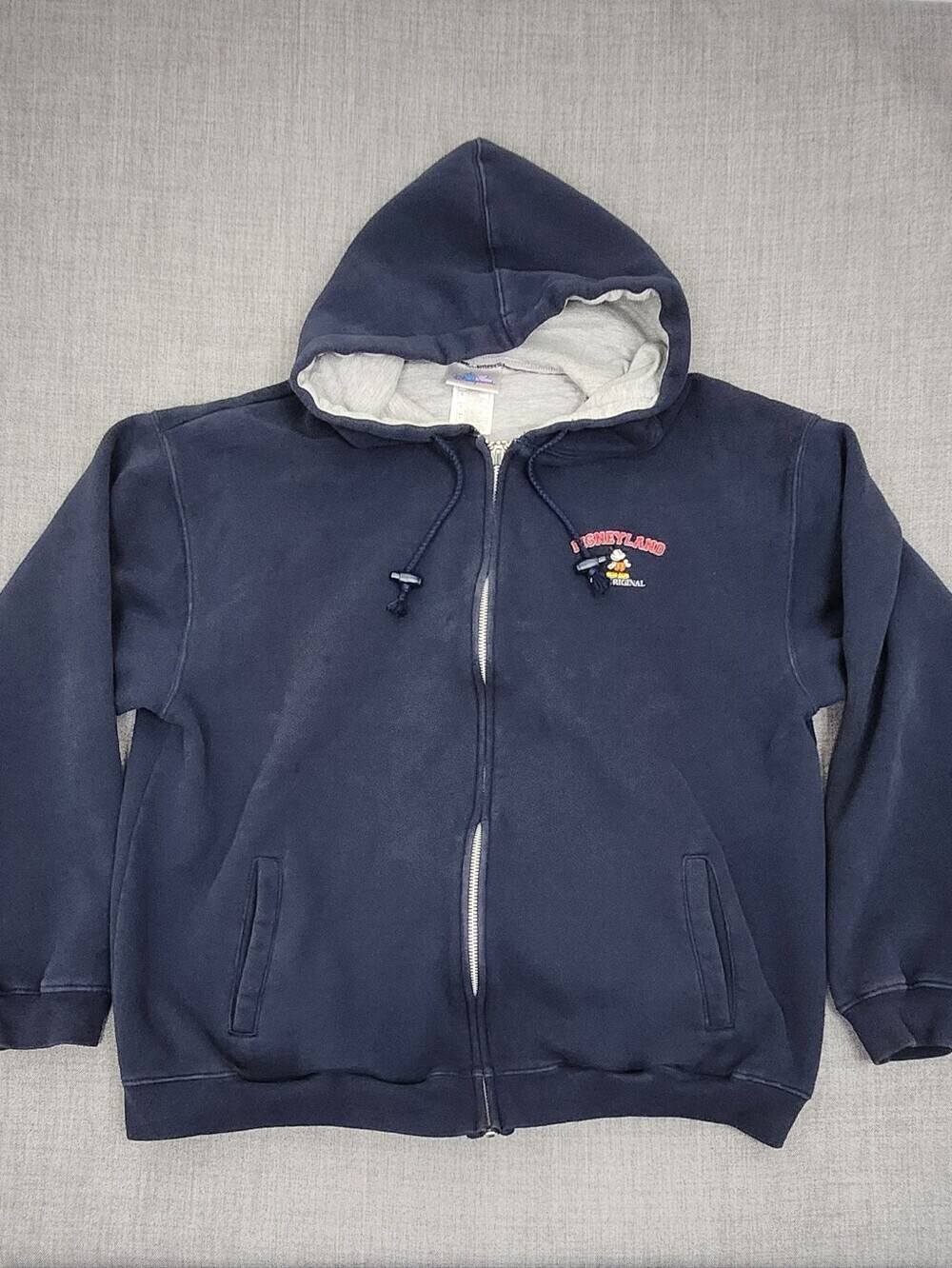 Disney Navy Blue Full-Zip Hoodie with Small Logo